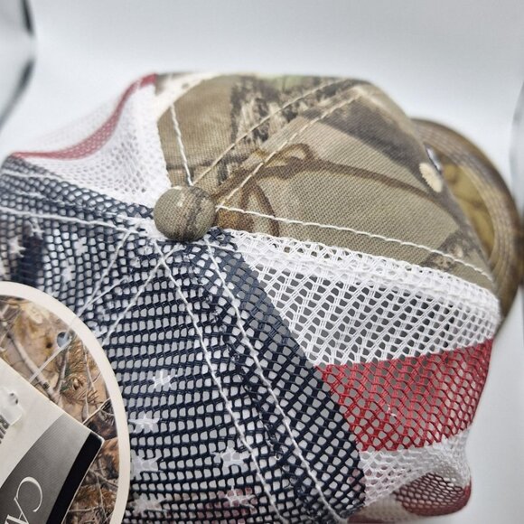 American Roots Music Festival Hat Cap American Flag Mesh Adjustable Tags Banjo - Picture 5 of 10